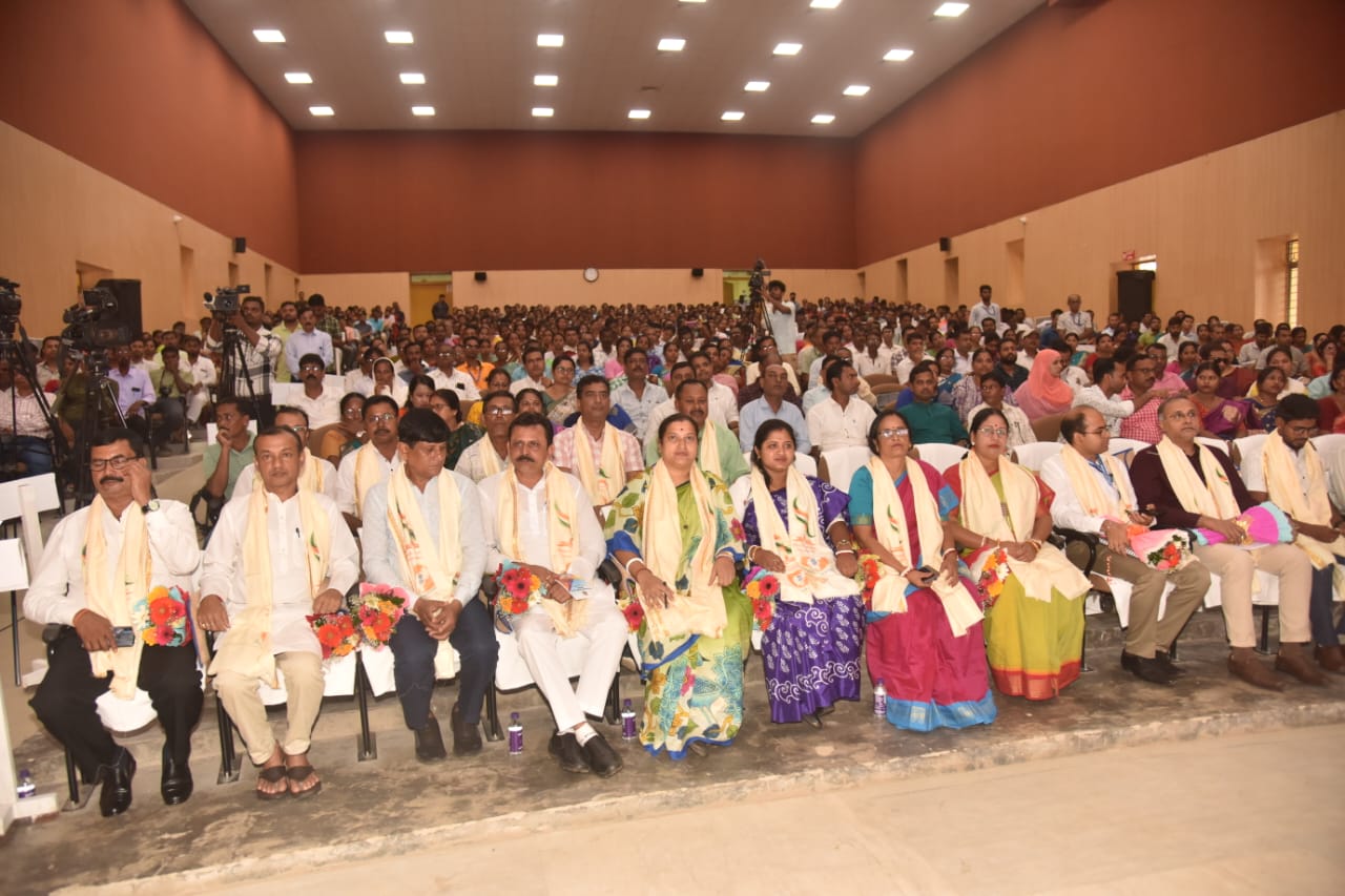 Panchayat representatives and officials seated in a packed hall at the opening of the two-day training in Agartala